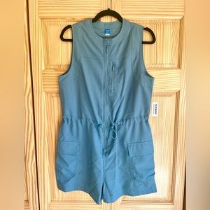 Old Navy Women’s StretchTech Sleeveless Zip-Front Romper - Ocean Shale (Size M)